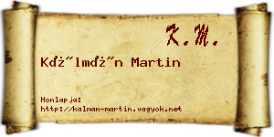 Kálmán Martin névjegykártya