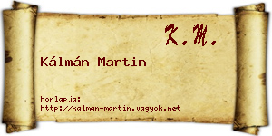 Kálmán Martin névjegykártya
